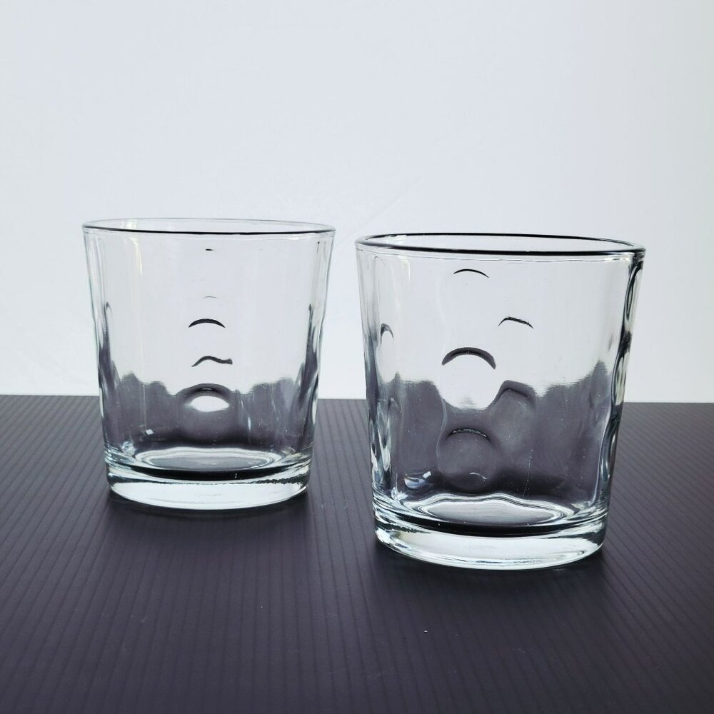 Vintage Libbey Urban Clear Old Fashioned Glass, Set of 2, Textured Dots, USA